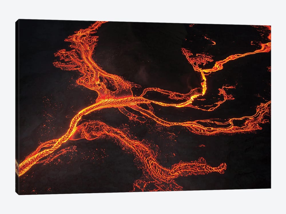 Lava River Abstract by James Bian 1-piece Canvas Wall Art