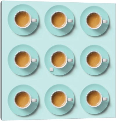 Nine Cups Of Coffee Canvas Art Print - 1x Collection