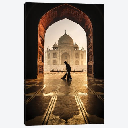 Taj Mahal Cleaner Canvas Print #OXM7208} by Pavol Stranak Canvas Wall Art