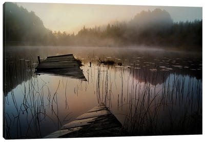 In The Misty Morning Canvas Art Print - 1x Collection