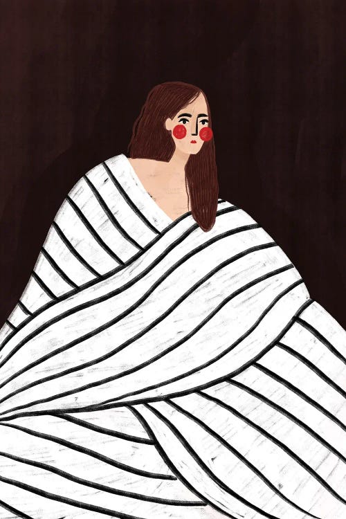 The Woman With Black And White Stripes