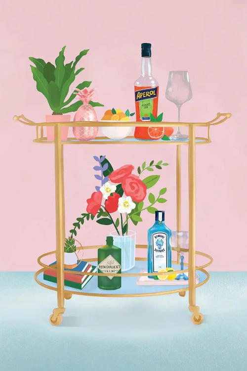 Bar Cart by Petra Lizde wall art