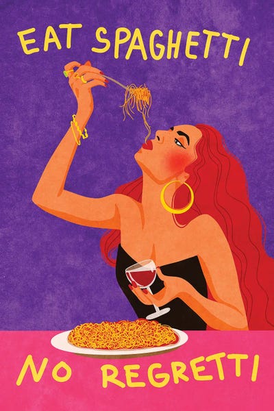Fine Art Print: Eat Spaghetti No Regretti by Raissa Oltmanns