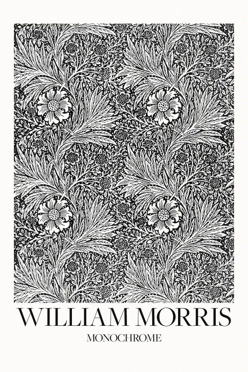 Marigold Monochrome by William Morris wall art