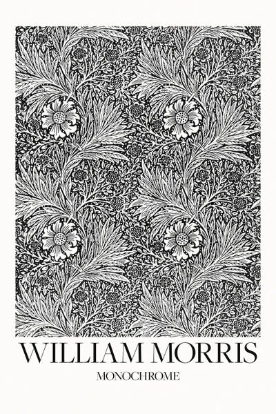 Vintage Botanical Illustrations: Marigold Monochrome by William Morris