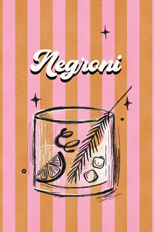 Negroni Drink On Stripes