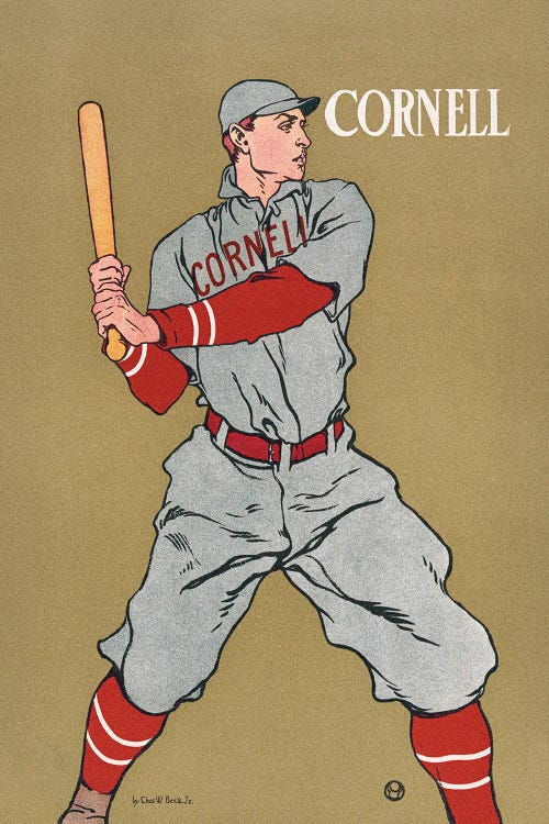 Vintage Drawing Of A Baseball Player Holding A Bat by Edward Penfield wall art