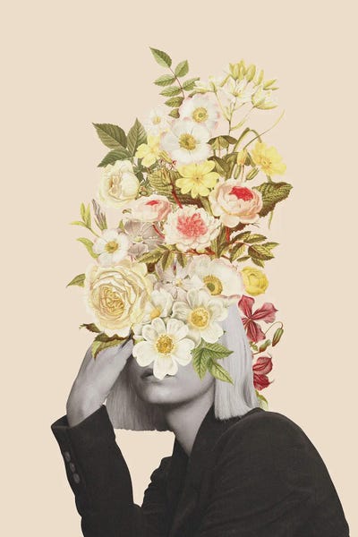 White Flowers Bouquet by Frida Floral Studio art print