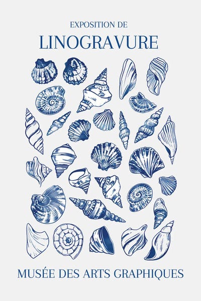 Sea Shells: Lino Seashell Art Market by Jolly and Dash