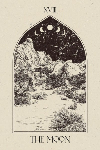 Black & White Florals: The Moon by NKTN