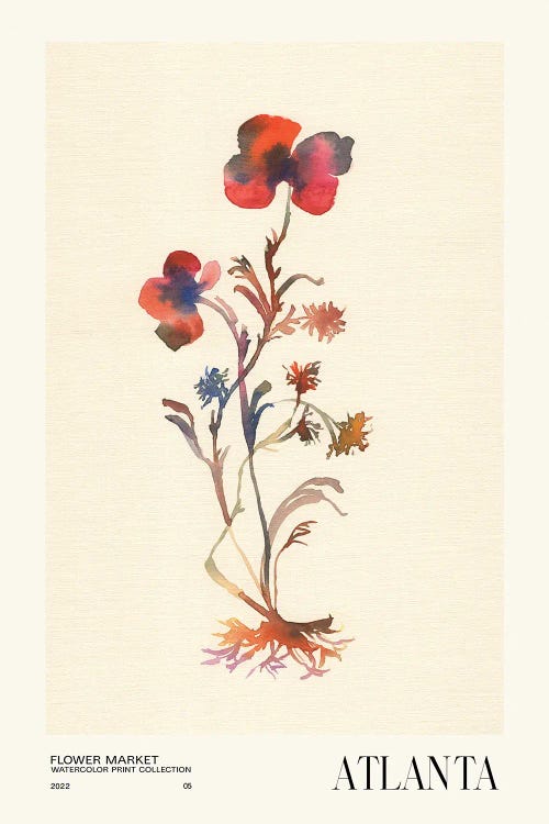 Watercolor Print Collection. Flower Market - Atlanta by NKTN wall art