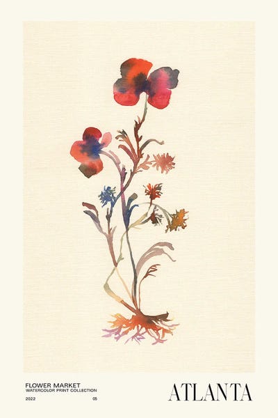 Georgia: Watercolor Print Collection. Flower Market - Atlanta by NKTN