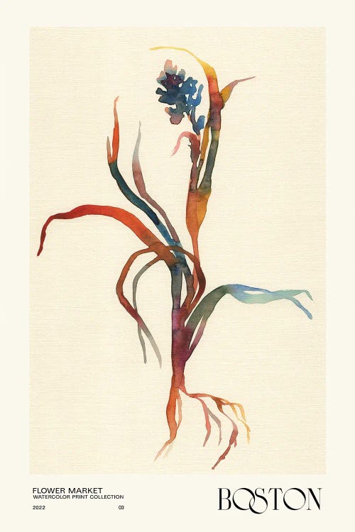 Watercolor Print Collection. Flower Market - Boston