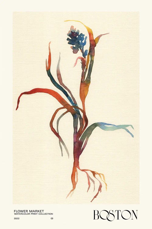 Watercolor Print Collection. Flower Market - Boston by NKTN wall art