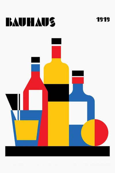 Retrodrome: Bauhaus Wine Print by Retrodrome