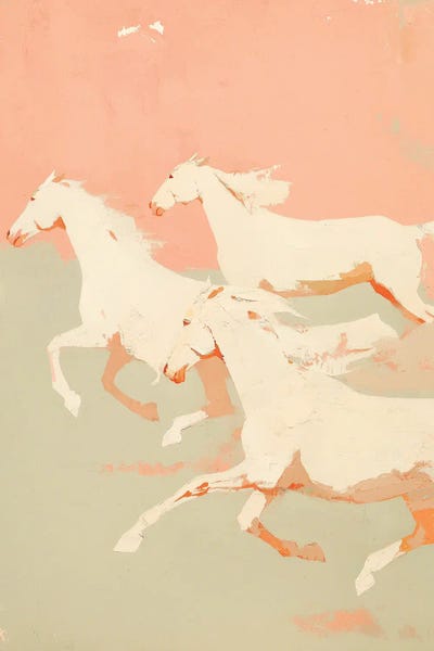 Minimalist Bohemian Decor: Wild Horses I by Treechild