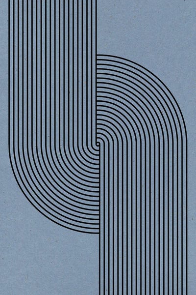 Line Art: Blue Mid Century Modern by THE MIUUS STUDIO