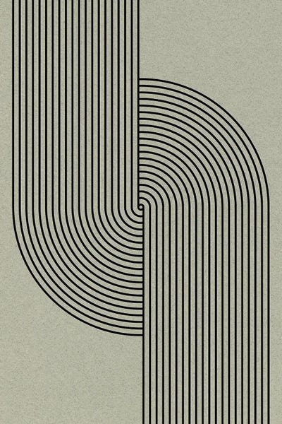Line Art: Green Mid Century Modern by THE MIUUS STUDIO