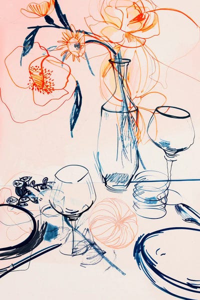 Cocktails & Mixed Drinks: Table Still Life I by Treechild