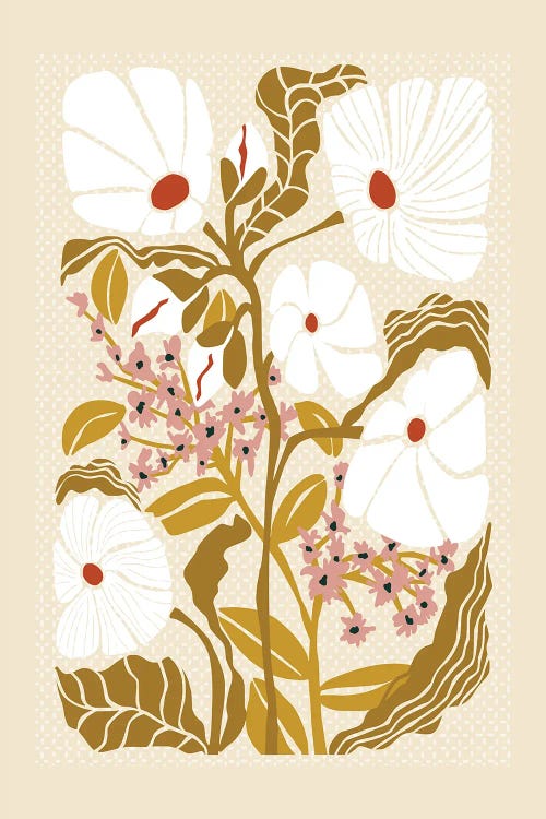 Klimt Flowers Earthy Colors by Annick wall art