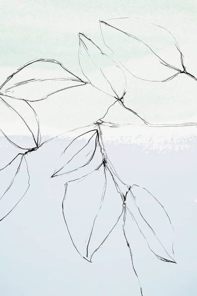 Leaves On Pastel Blue A Mint by Iris Lehnhardt canvas print