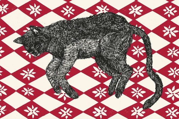 Floral & Botanical Patterns: Sleeping Cat I by Kasia Walentynowicz