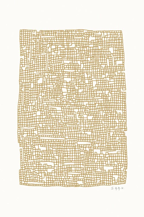 Grid Dark Oker by Silvia Visscher wall art