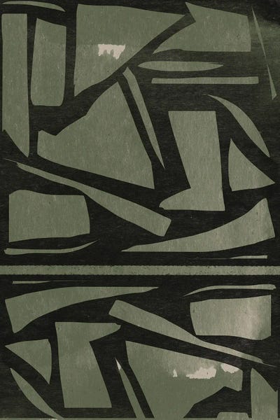 Green And Black Shapes / Paper Cut by THE MIUUS STUDIO art print