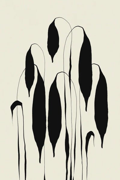 Black & White Florals: Black Leafs by Treechild