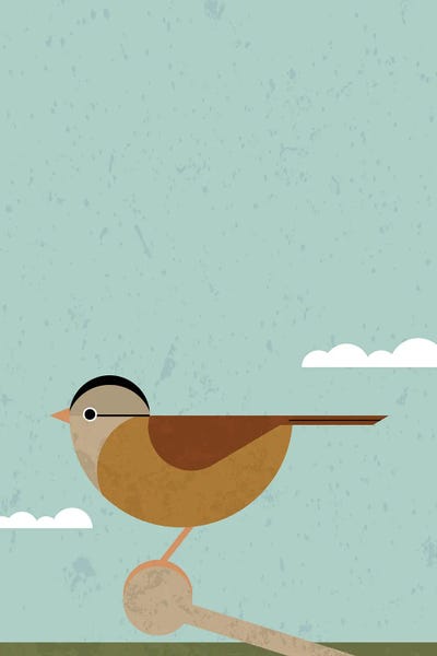 Mid-Century Modern Animals: Sparrow II by Vision Grasp Art