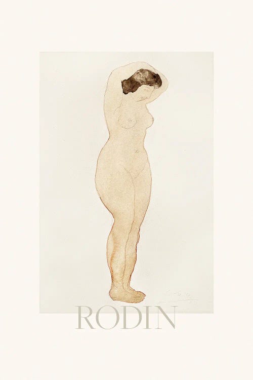 Nude Standing With Hands On Head by Auguste Rodin wall art
