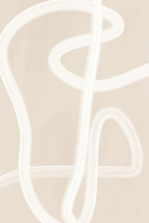 White Brush Stroke Poster II by Elena Ristova wall art