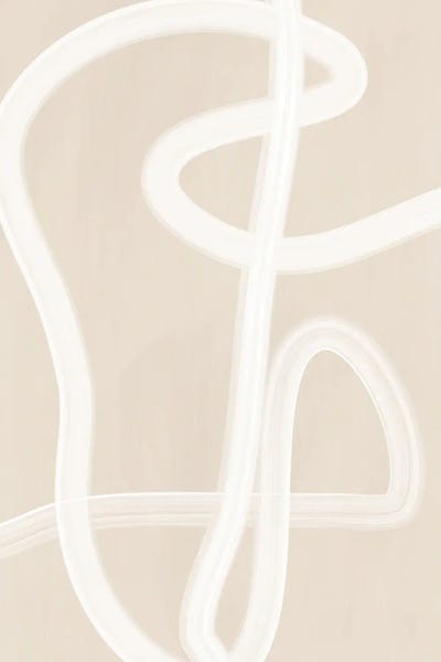 Japandi: White Brush Stroke Poster II by Elena Ristova