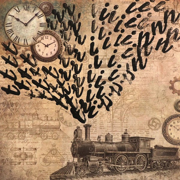 Clocks: Letter Art XIII by Santhosh ch