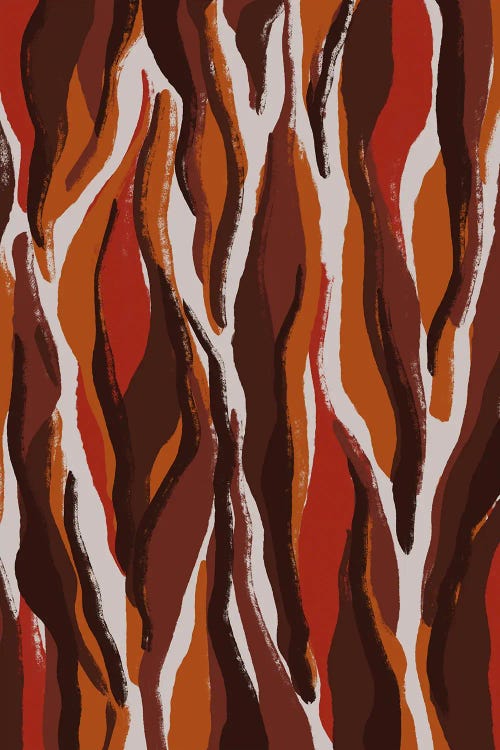 Earthy Tiger Pattern by Treechild wall art