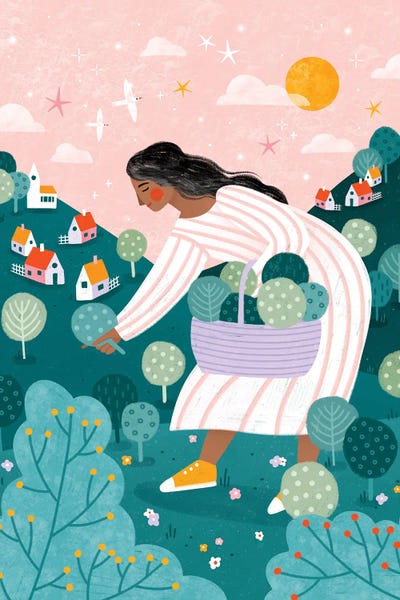 A Woman Tree Picking