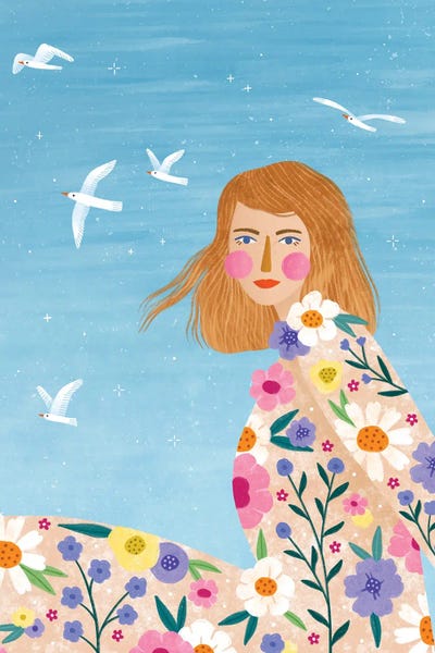 Gulls: Floral Breeze by Bea Muller