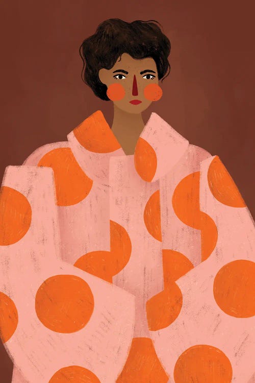 Woman With Orange Dots