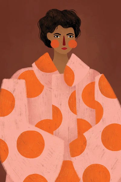 Woman With Orange Dots