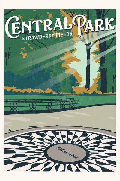 Central Park New York Travel Print by Retrodrome canvas print