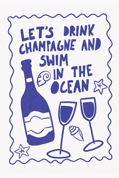 Champagne: Champagne And Ocean by Athene Fritsch