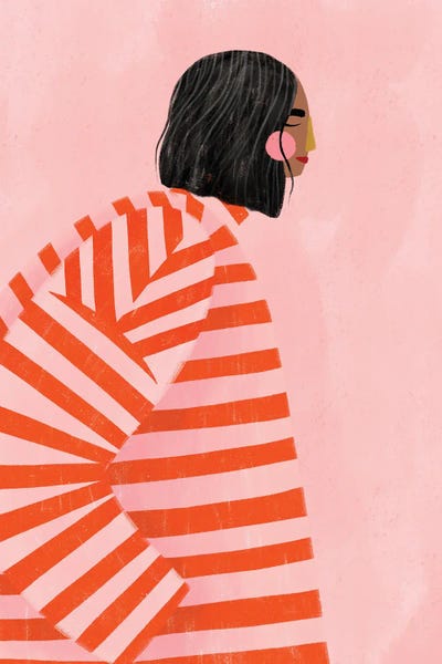 The Woman With The Orange Stripes by Bea Muller canvas print