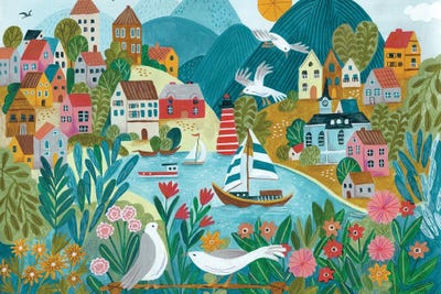 Coastal Village by Caroline Bonne Muller canvas print