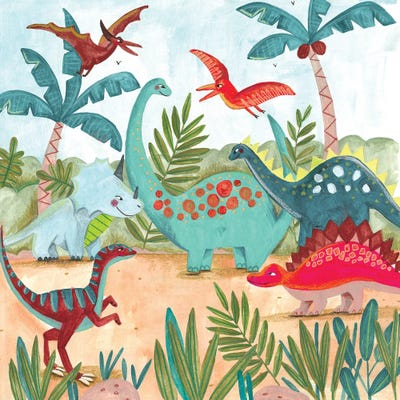 Prehistoric Animal Art - Canvas Prints: Dinosaurus by Caroline Bonne Muller