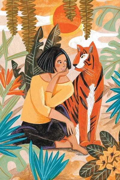 Caroline Bonne Muller: Woman With Tiger by Caroline Bonne Muller