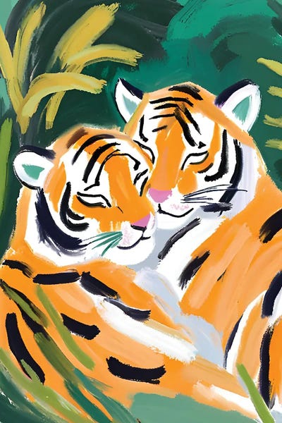 Canvas Print: Tigers In Love by Ohkimiko - thumbnail