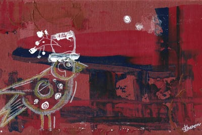 Steampunk Art - Canvas Prints: Solo Bird On A Quest by Sunet Theron