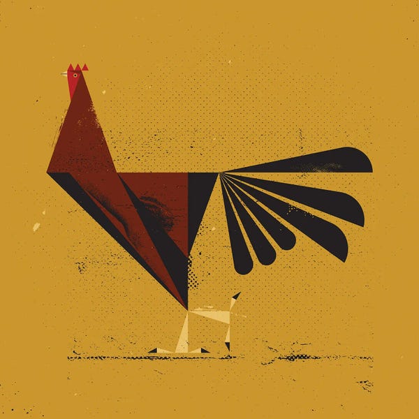 Mid-Century Modern Animals: Rooster by The Creating Mind