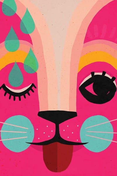 Treechild - Canvas Prints: Vibrant Feline Dreams