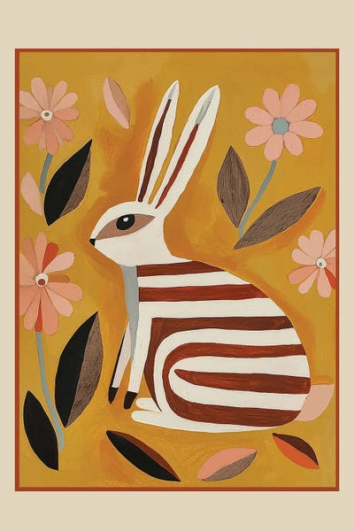 Whimsical Floral Rabbit